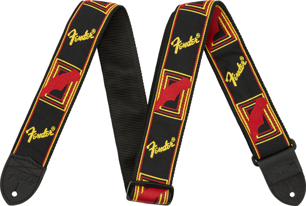 Fender Monogrammed Strap Black/Yellow/Red