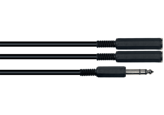 Yellow Cable 6.3MM ST. J. - 2x 6.3mm FM. M. J. 5cm