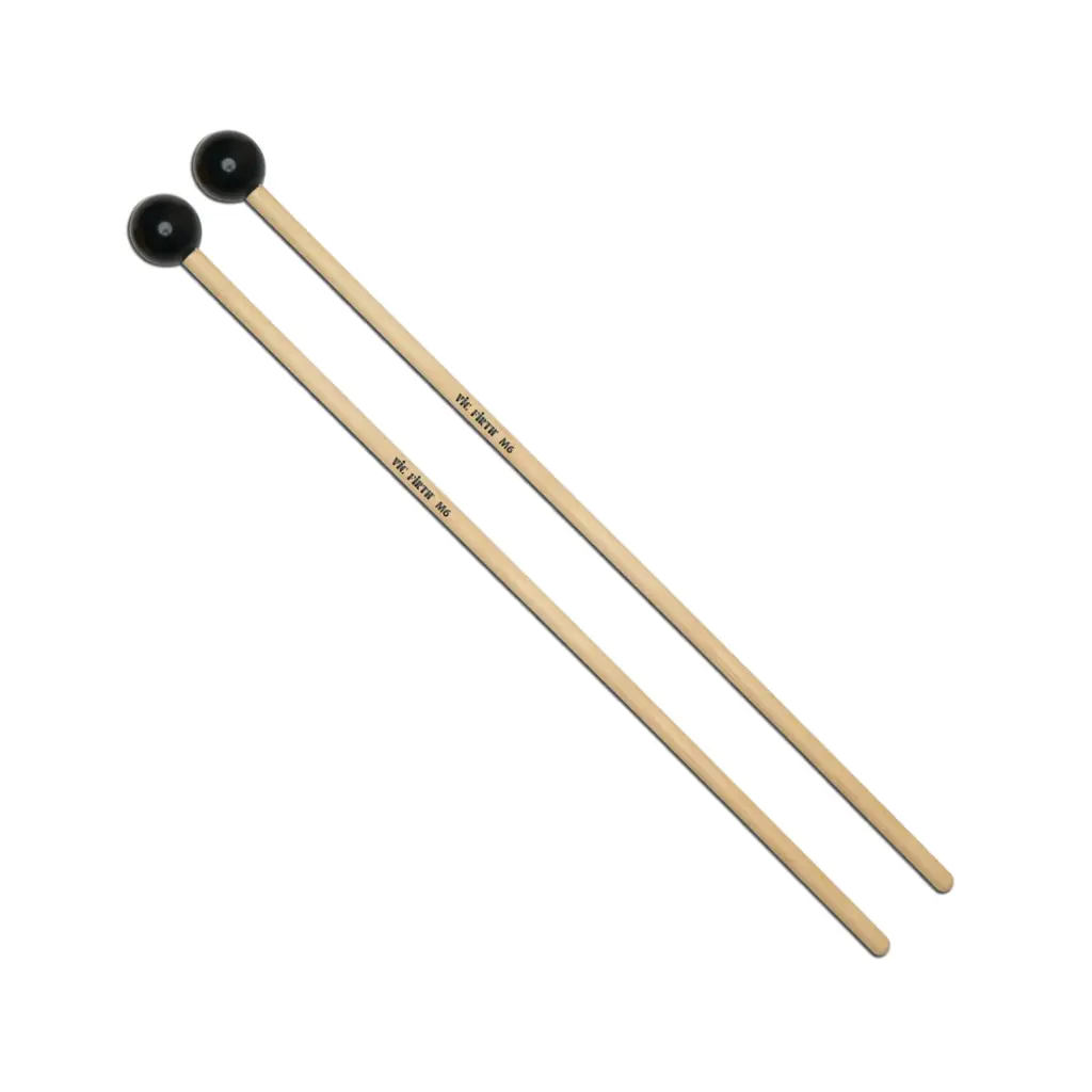 Vic Firth M6 American Custom Keyboard Hard Black Phenolic 1" Mallets