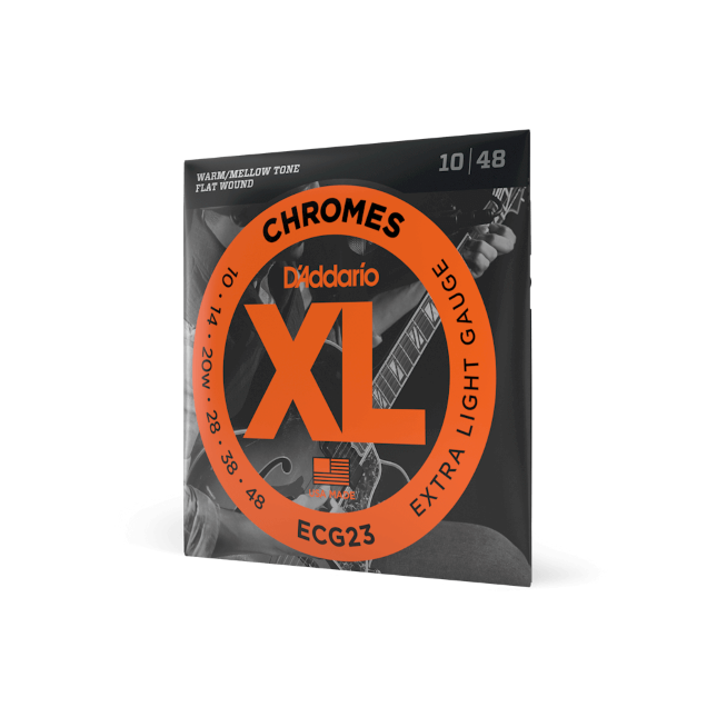 D'Addario ECG23 10-48 Chromes Flat Wound