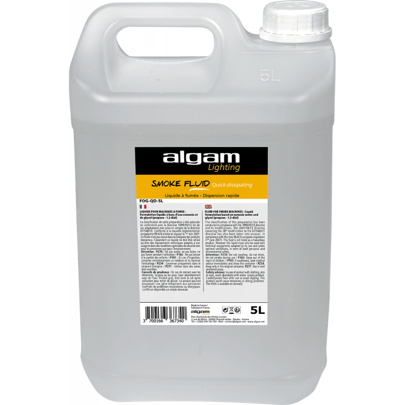 Algam Lighting FOG-QD-5L Smoke Fluid Quick Dissipating 5L