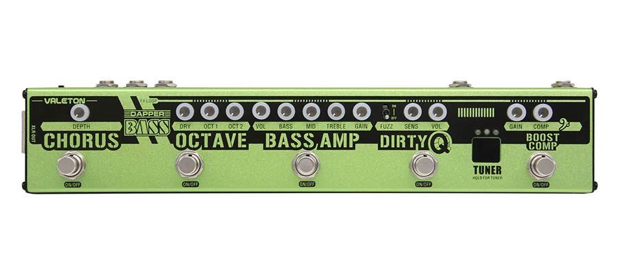 Valeton Dapper Bas tuner chorus oct eq fuzz comp