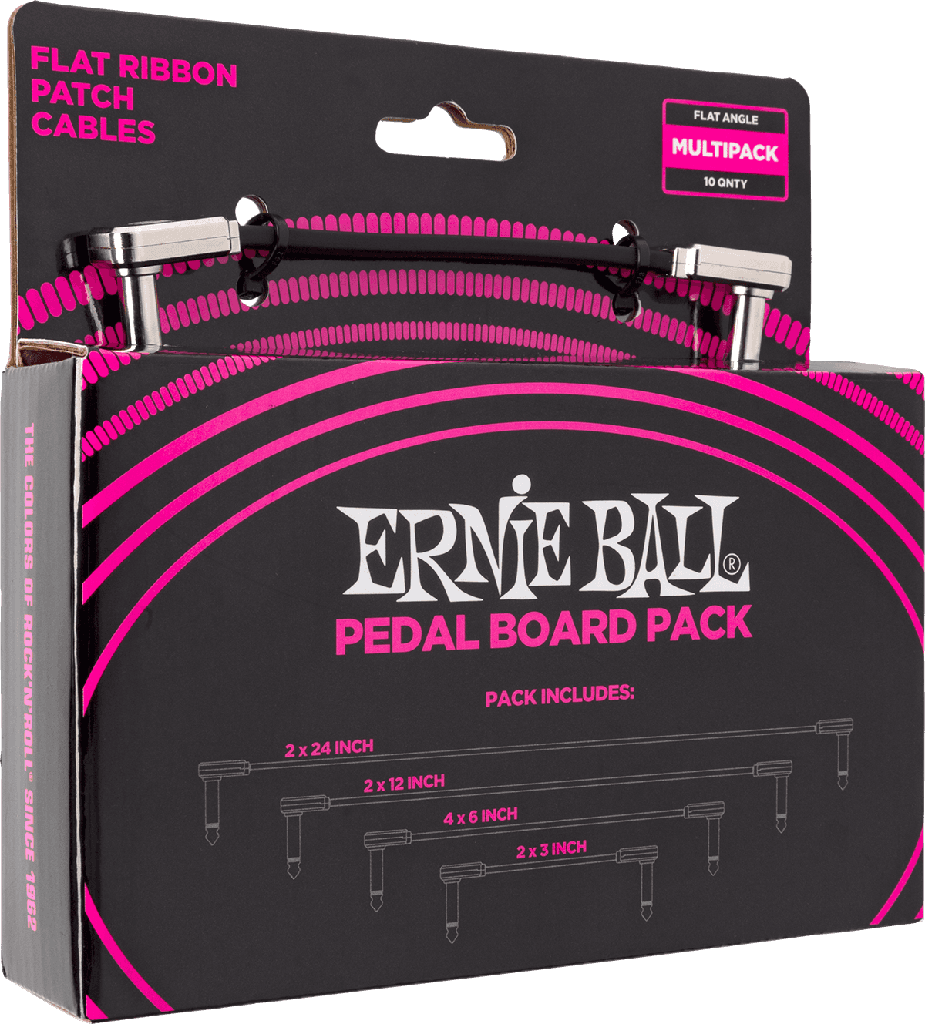 Ernie Ball 6224 Flat Ribbon Patch Cables Multipack 10