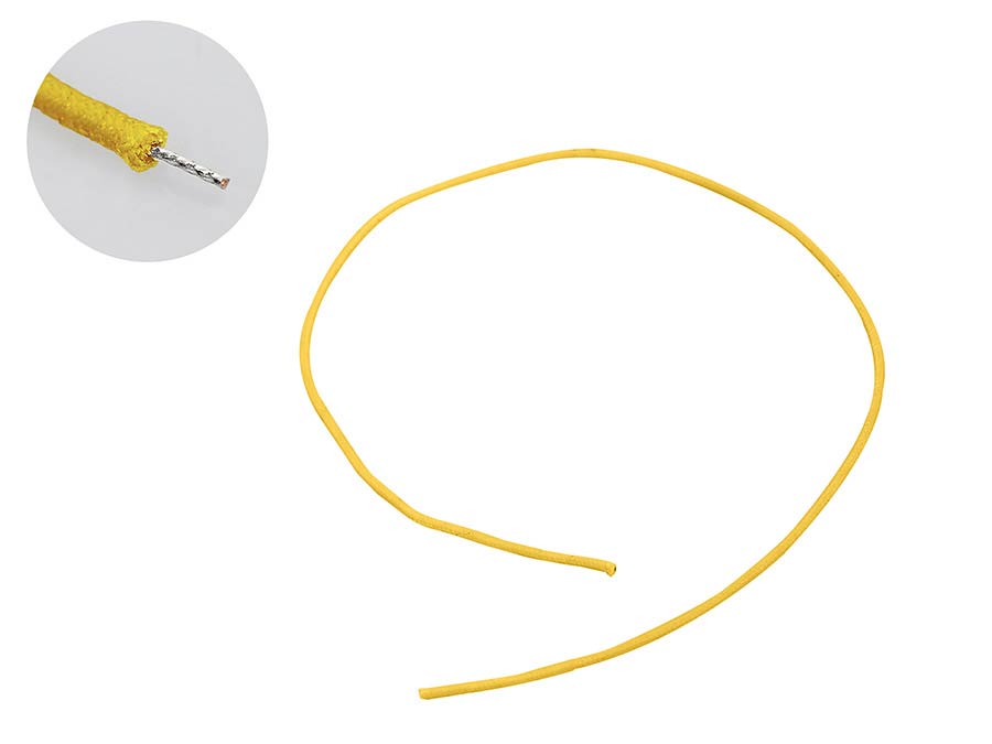 Boston USA Made Waxed Cotton Braided Push Back Wire Geel 1ft