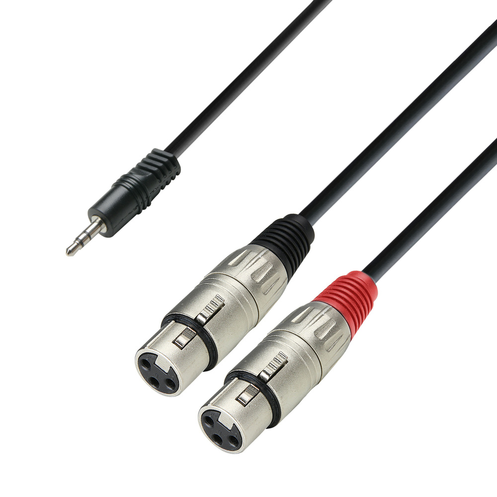  Adam Hall Cables 3 STAR YWFF 0100 Y-Cable 2 XLR Female x Minijack |1 m K3YWFF0100 
