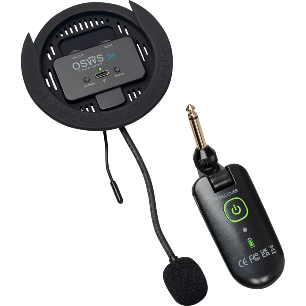 Ortega UHF Wireless System voor klassieke gitaar 