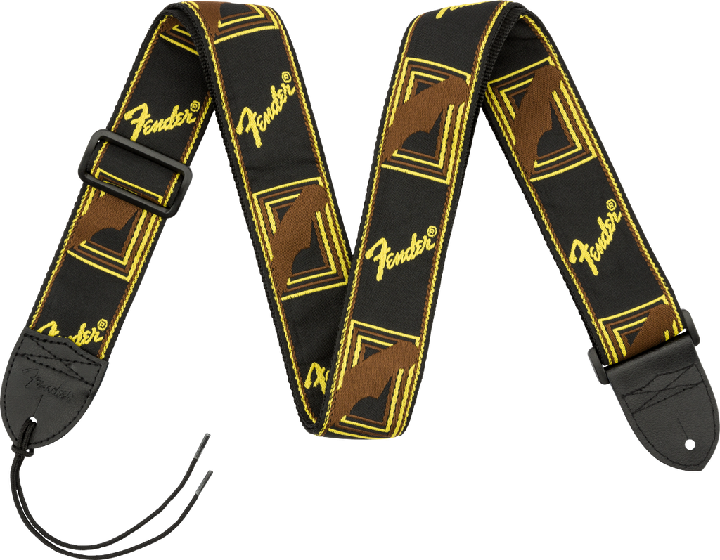 Fender Monogrammed Strap Black/Yellow/Brown