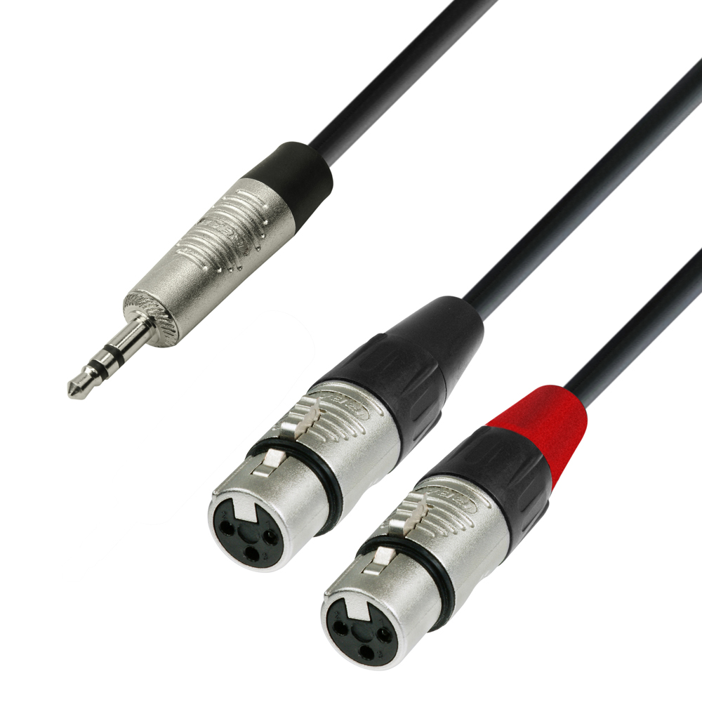 Adam Hall Y-Cable | Rean® 2 XLR Female x Minijack TRS | 1.8 m
