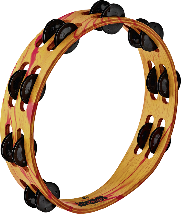 Meinl 10" Wood Tambourine, Red/Orange - VR-TA2-ROM