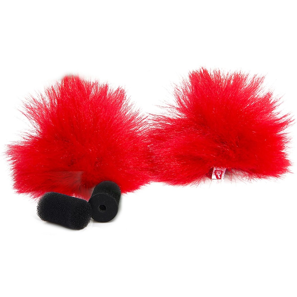Rycote Red Lavalier Windjammer - Pair