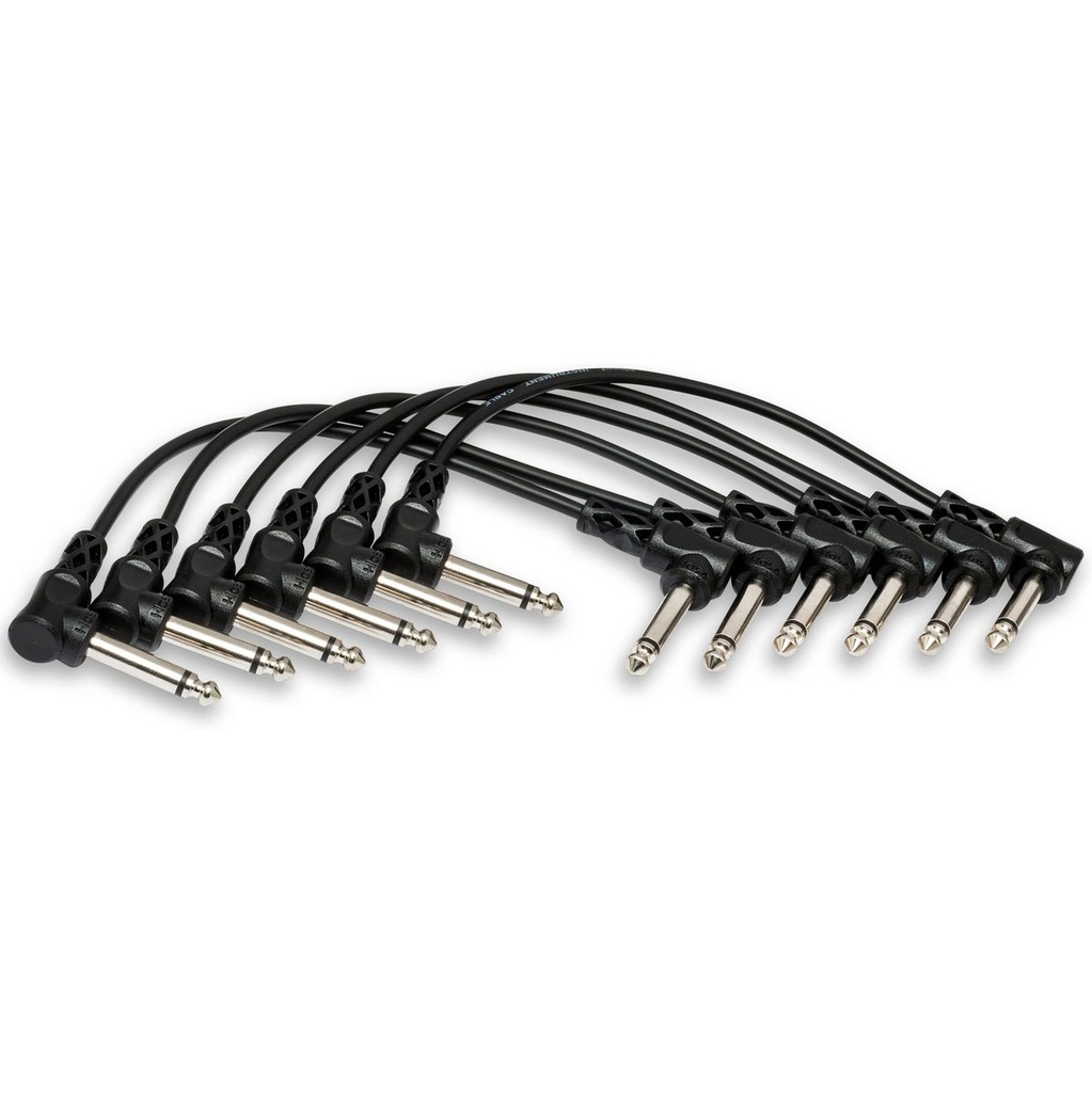 Hosa CFS-606 Guitar Patch Cable Molded R-ANG To S 6IN 6 PC