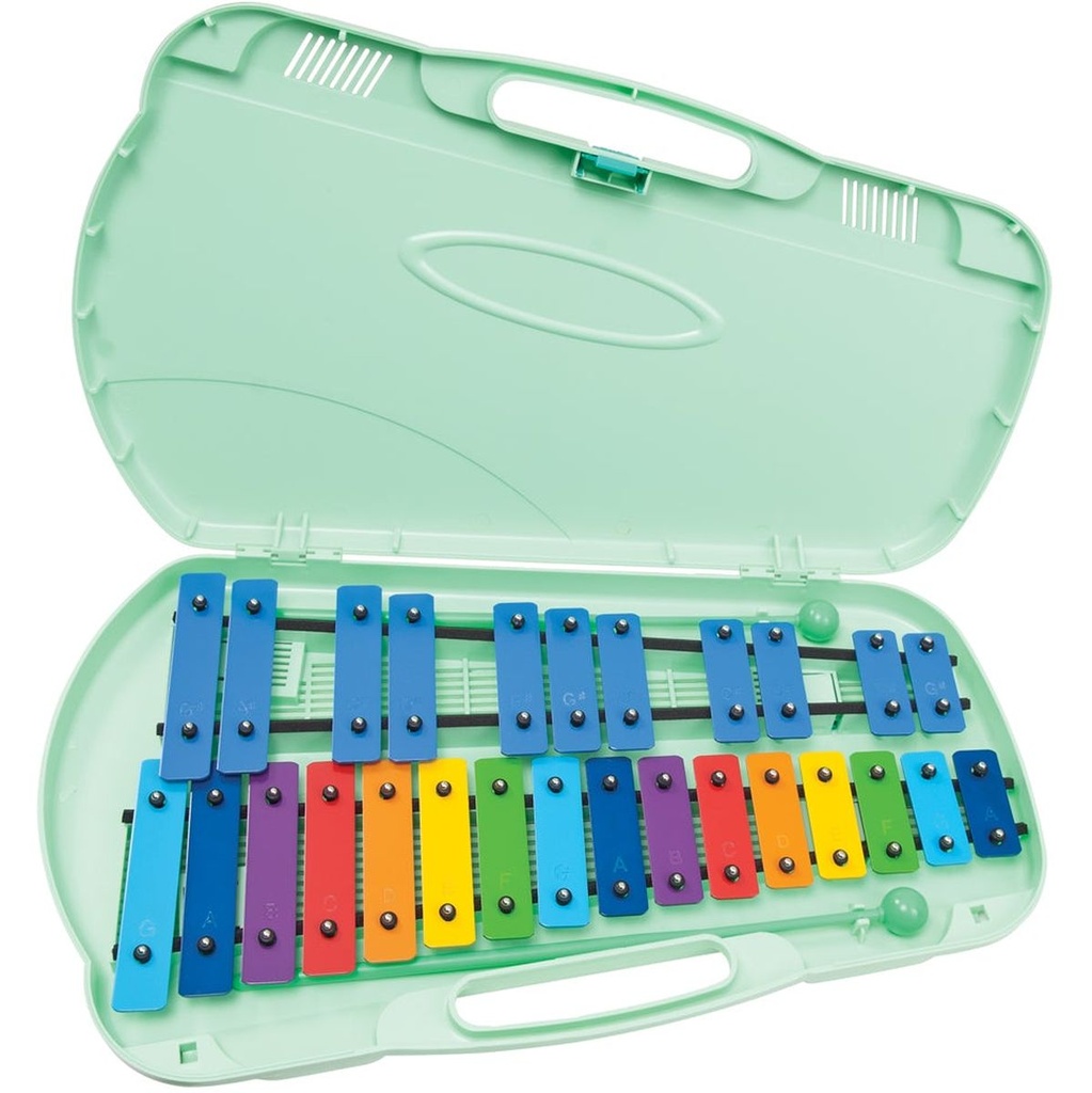 Angel AX27N G4-A6 27 Note Glockenspiel-Coloured Keys - Green Case
