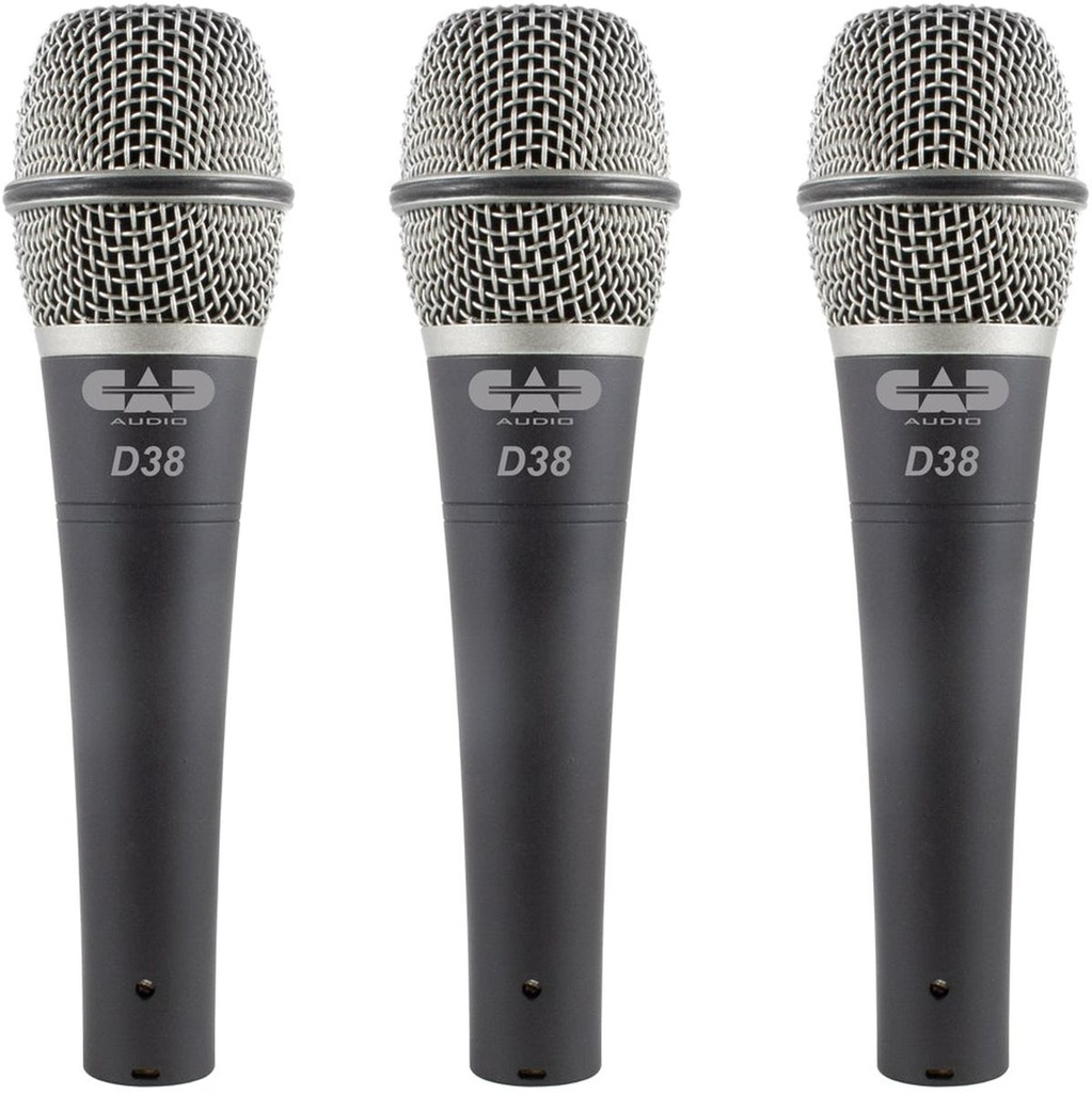 CAD Live 3pack Of D38 Supercardioid Dynamic Mics