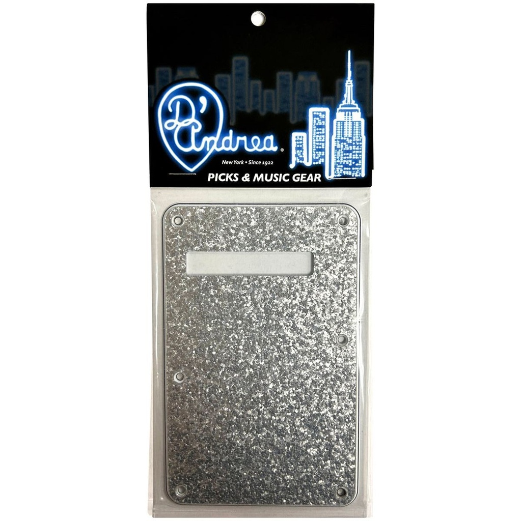 D'Andrea Strat Back Plate - Silver Sparkle