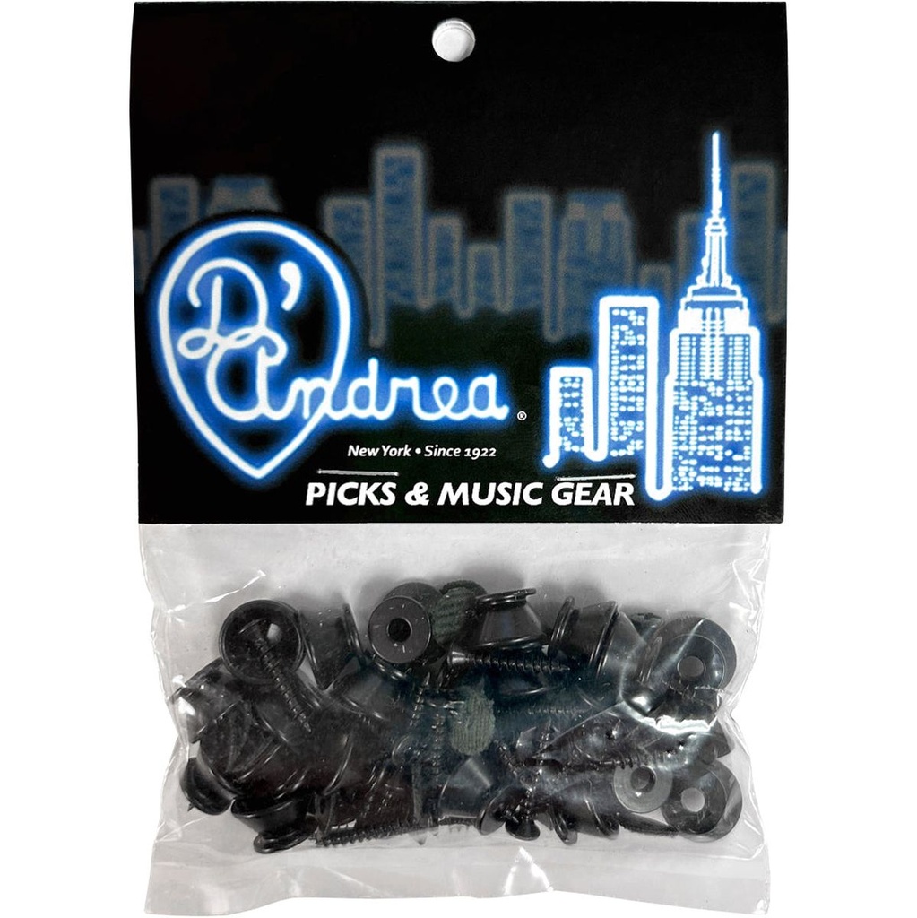D'Andrea Strap Buttons Black - 24pcs