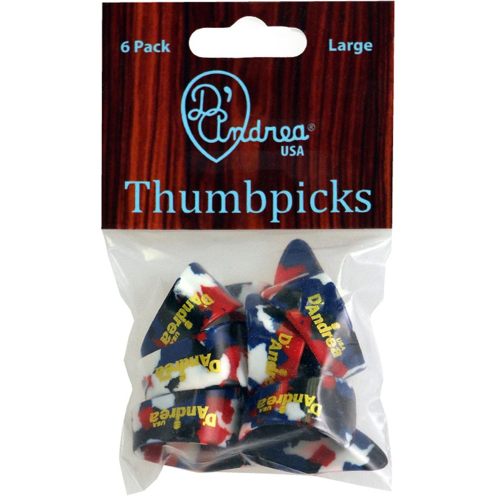 D'Andrea Large Thumb Picks Multi - 6PC