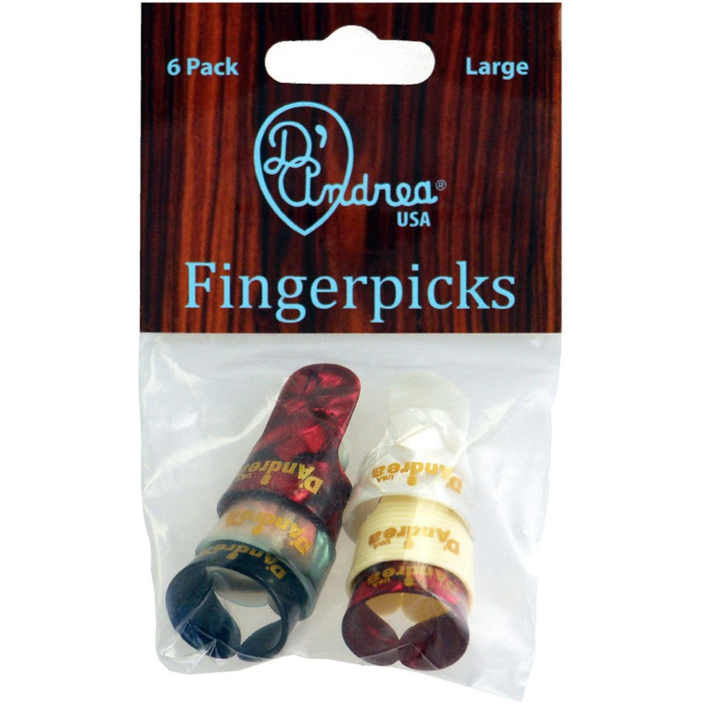 D'Andrea Large Finger Picks Deluxe Colours
