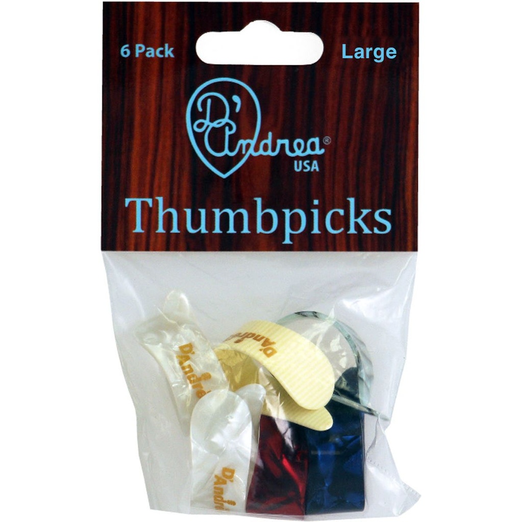D'Andrea Large Thumb Picks Deluxe Colours