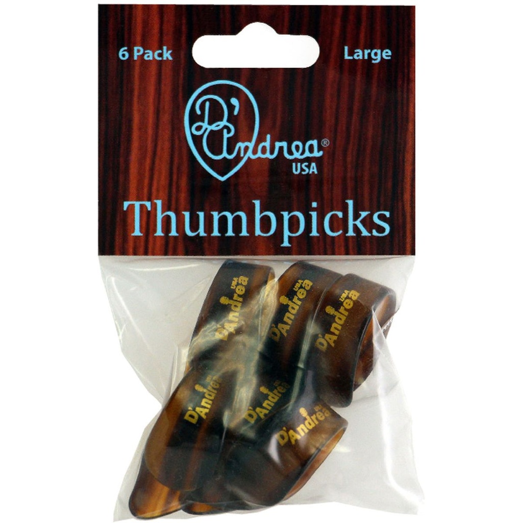 D'Andrea Large Thumb Picks Shell - 6PC