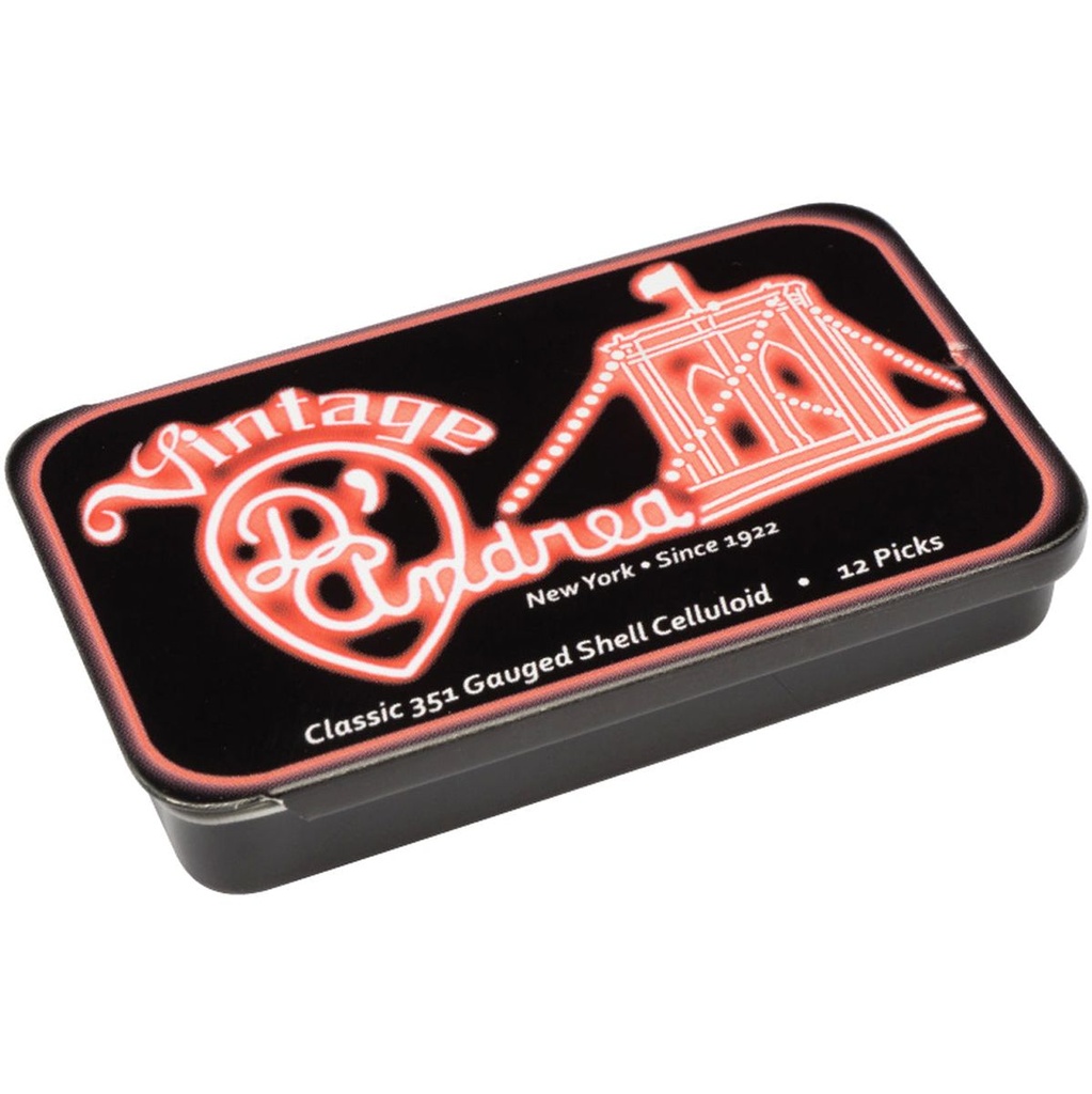 D'Andrea 351 Shell Celluloid 1.21mm - 12PC Pick Tin