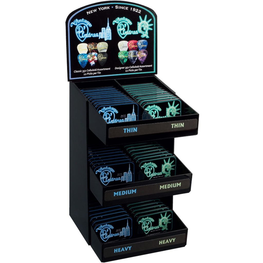 D'Andrea 351 Classic And Designer Pearl Tin Box Display - 60 Tins