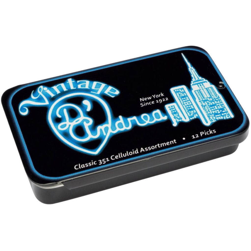 D'Andrea 351 Classic Celluloid 0.71mm Pick Tin - 12pcs
