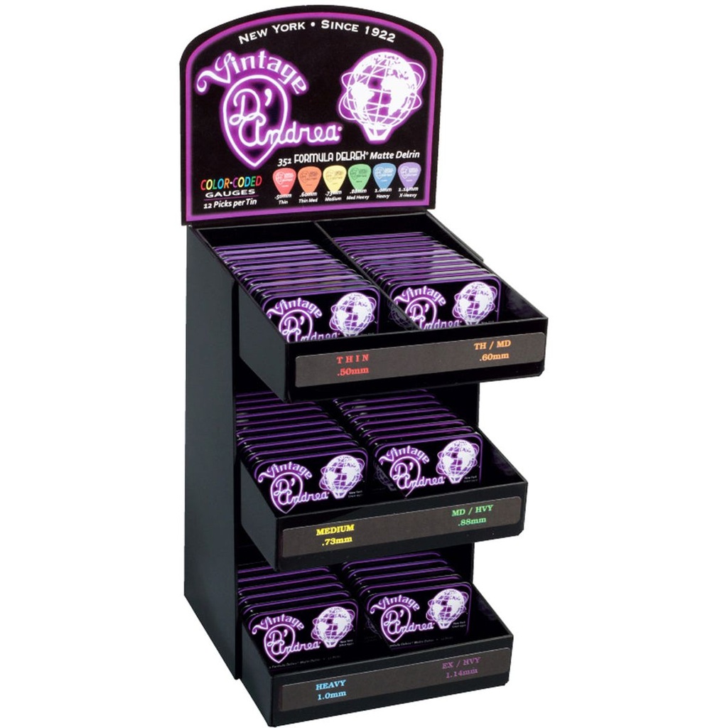 D'Andrea Delrex Tin Box Display - 60 Pick Tins