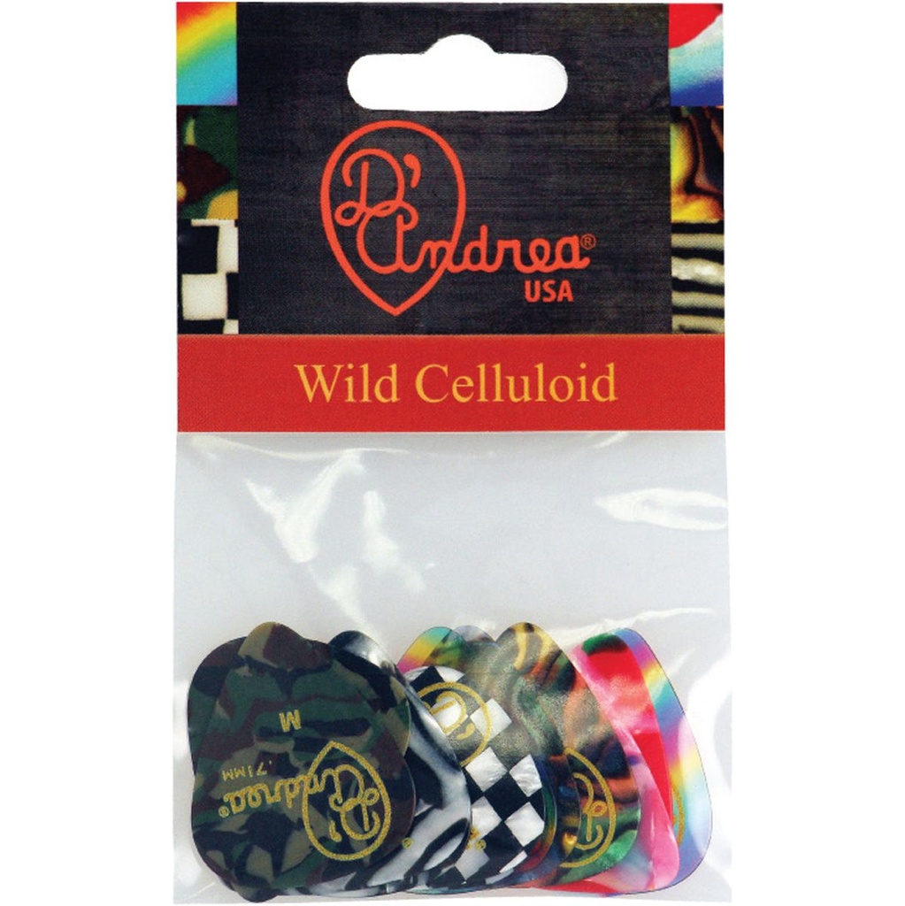 D'Andrea 351 Wild Celluloid Medium - 12PC Pick Tin