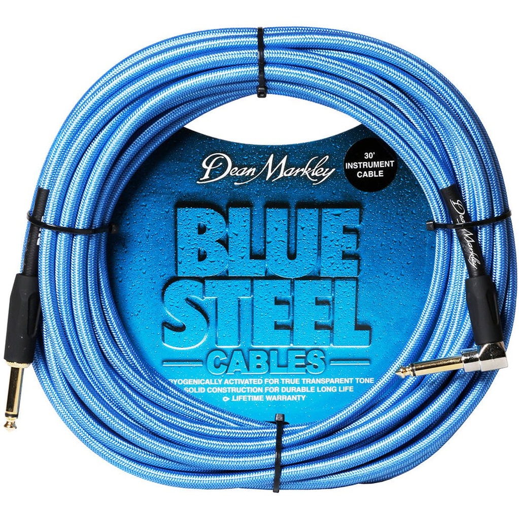 Dean Markley Blue Steel 30FT Instrument Cable 14IN STR - 14IN R Ang