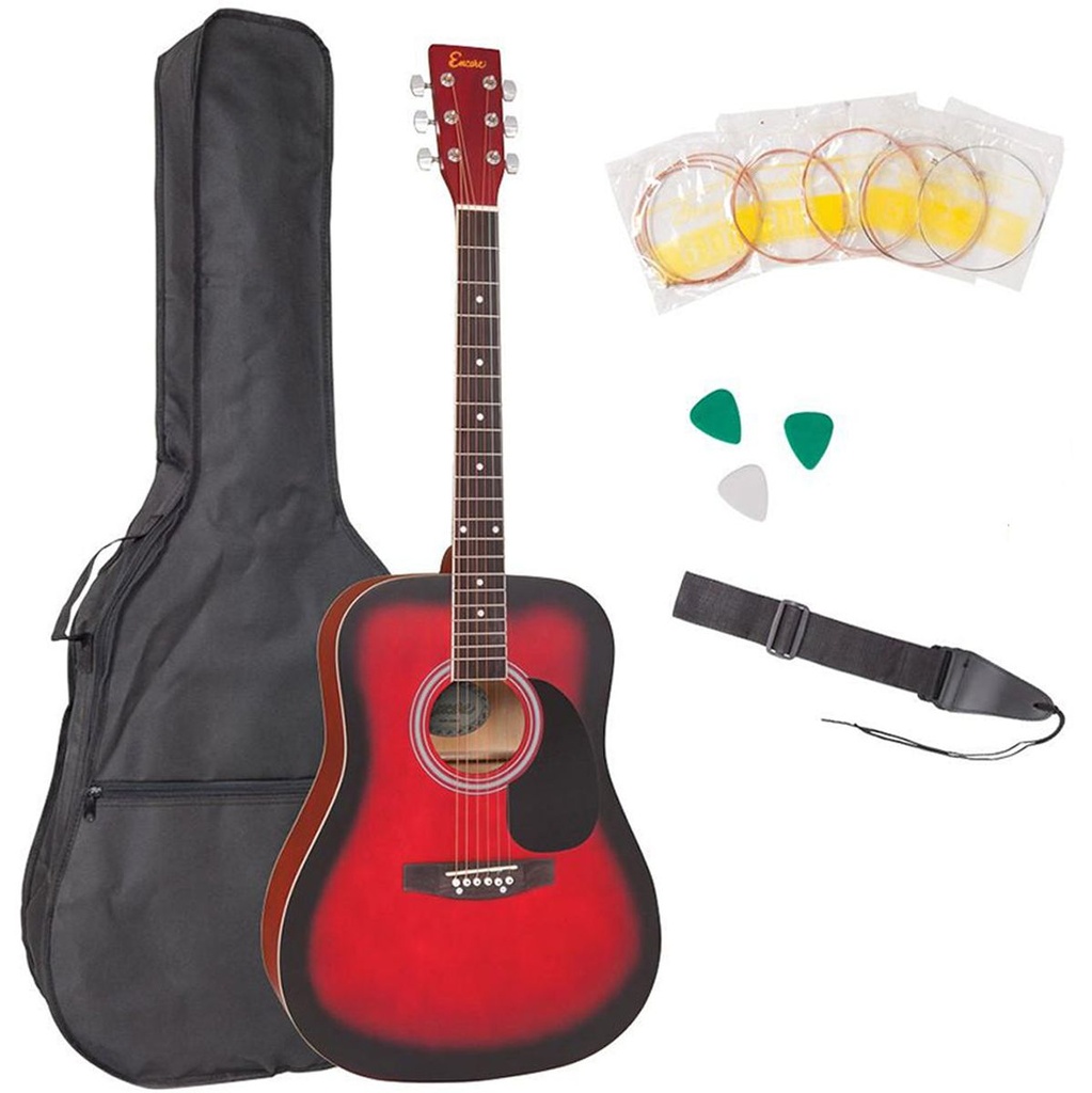 Encore Acoustic Guitar Outfit - Redburst