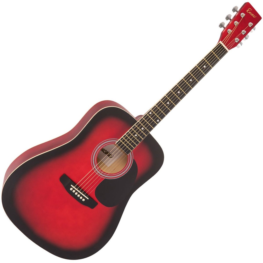 Encore Acoustic Guitar - Redburst