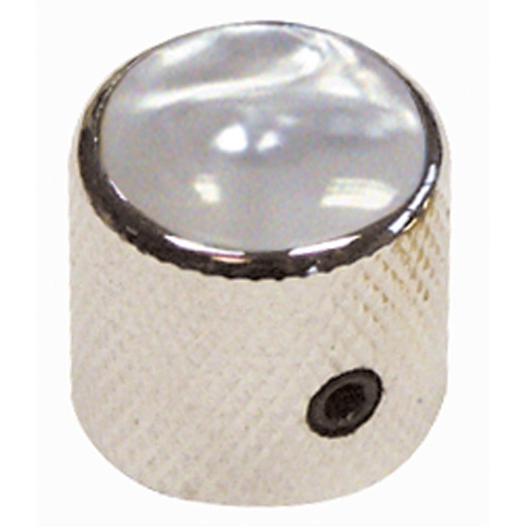 Guitar Tech Dome Knobs-Chromewhite-PACK2