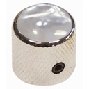 Guitar Tech Dome Knobs-Chromewhite-PACK2