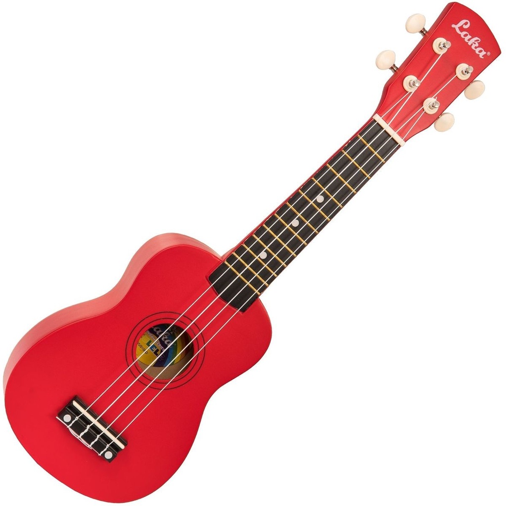 Laka Rainbow Series Ukulele &amp;amp; Bag - Red