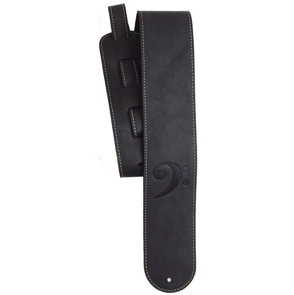 LM Products Bass Straps Black 3 inch Glove Garmentback Clef Deboss