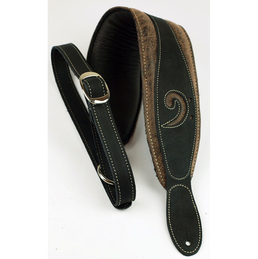 LM Products Bass Straps Xclefw Brown 3.5 inch Suede Worn Series