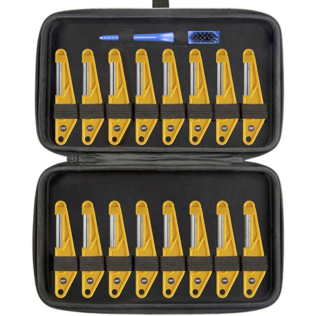 MusicNomad Diamond Coated Nut File Shop Set 16 PC w/ New Storage Case & Brush