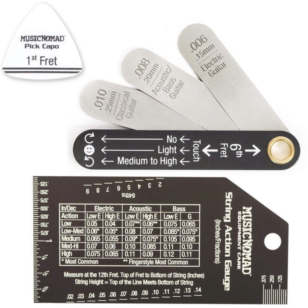 MusicNomad Truss Rod Gauge & String Action Gauge Combo Bundle MN600 + MN602