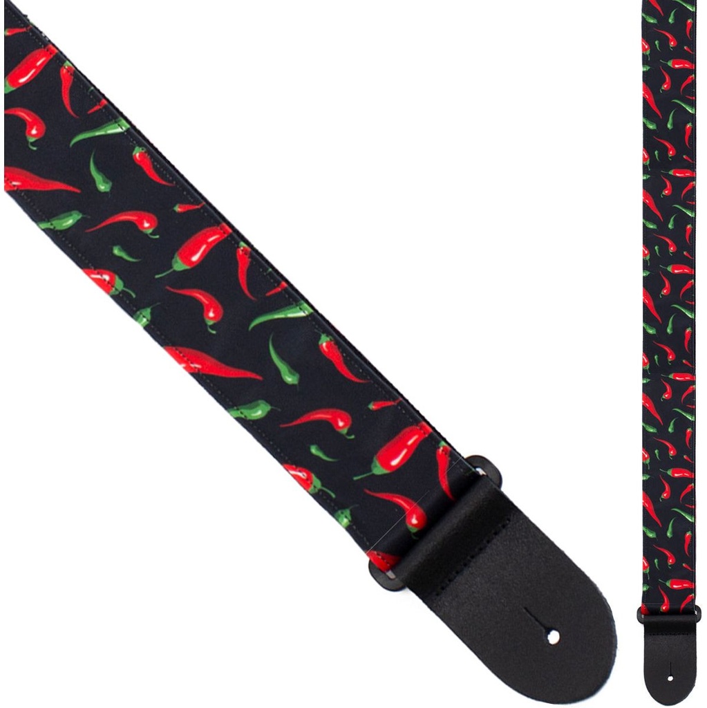 Perris 7644 2 Red Peppers Fabricu Guitar Strap