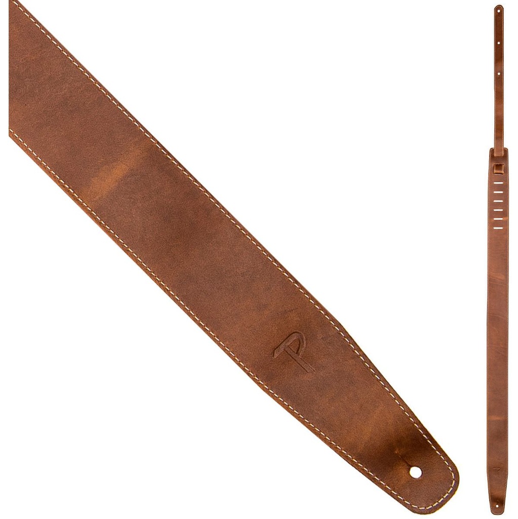 Perris 7049 2.5 Baseball Leather Guitar Strap Brown