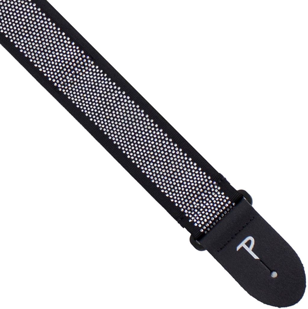 Perris 7638 2 Mini Rhinestones On Black Jacquard Guitar Strap