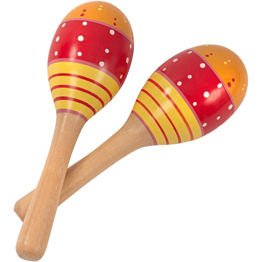 PP Early Years Wooden Maracas - Redyellow