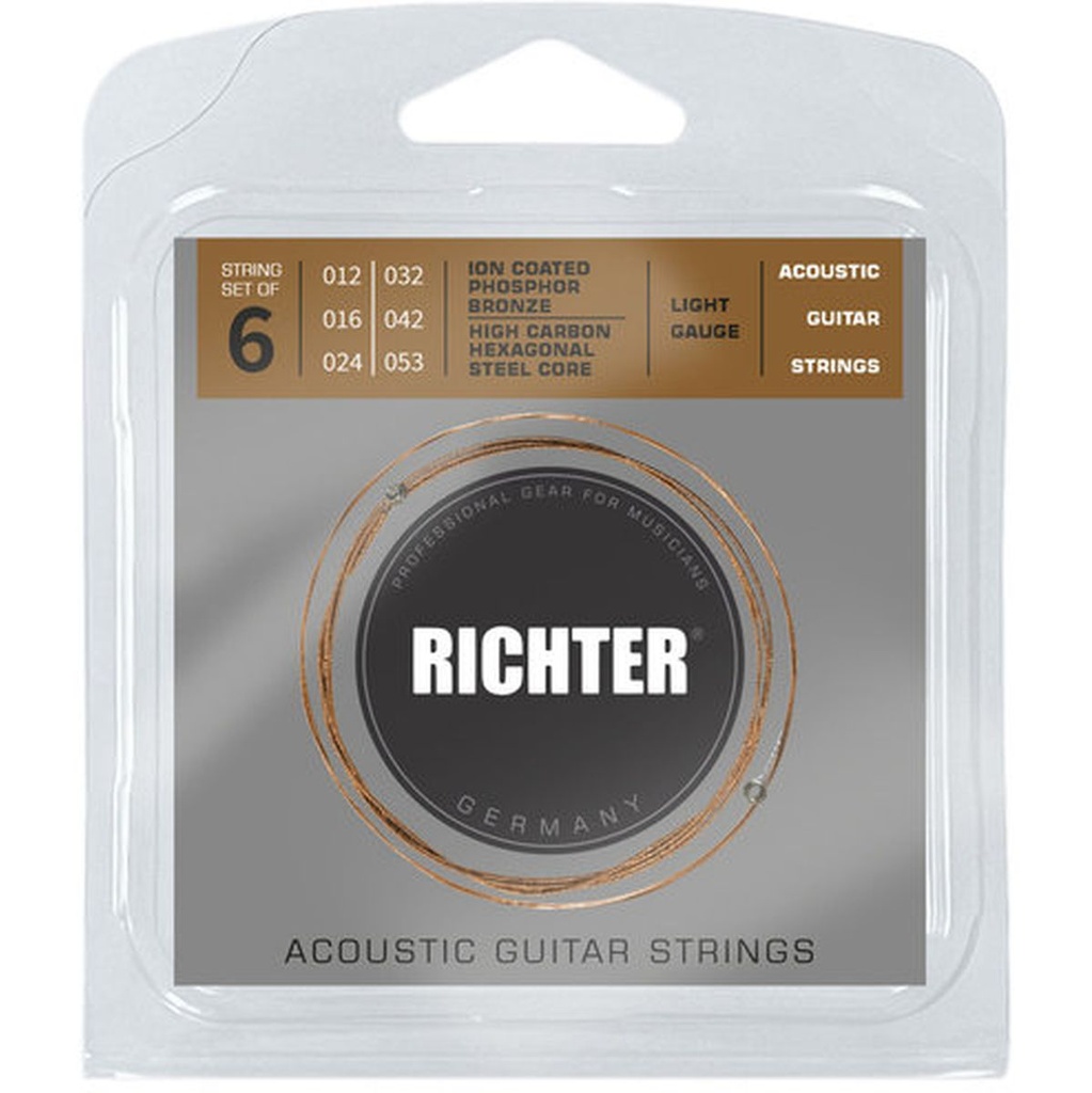 Richter Acoustic Guitar Strings 6 String Light Gauge 012 - 053