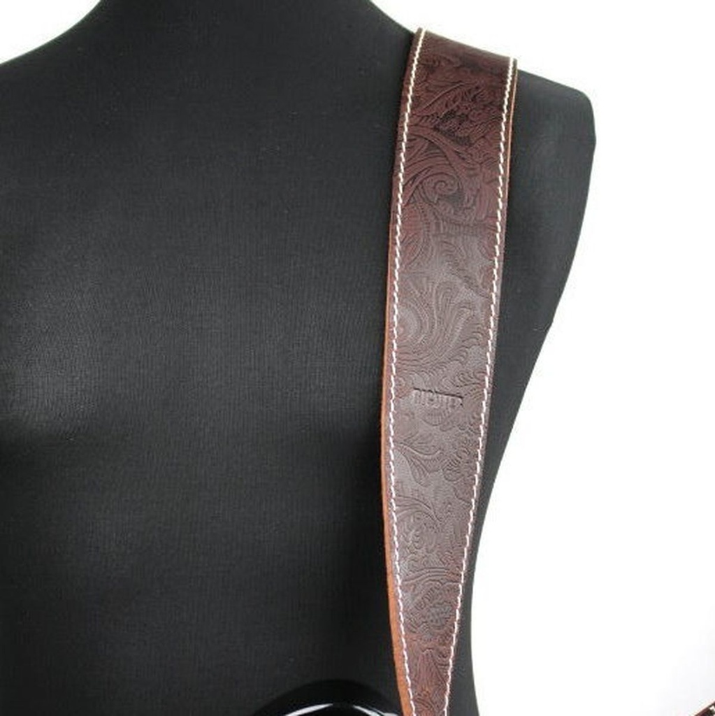 Richter Raw II Contour Guitar Strap Western Rose Brown