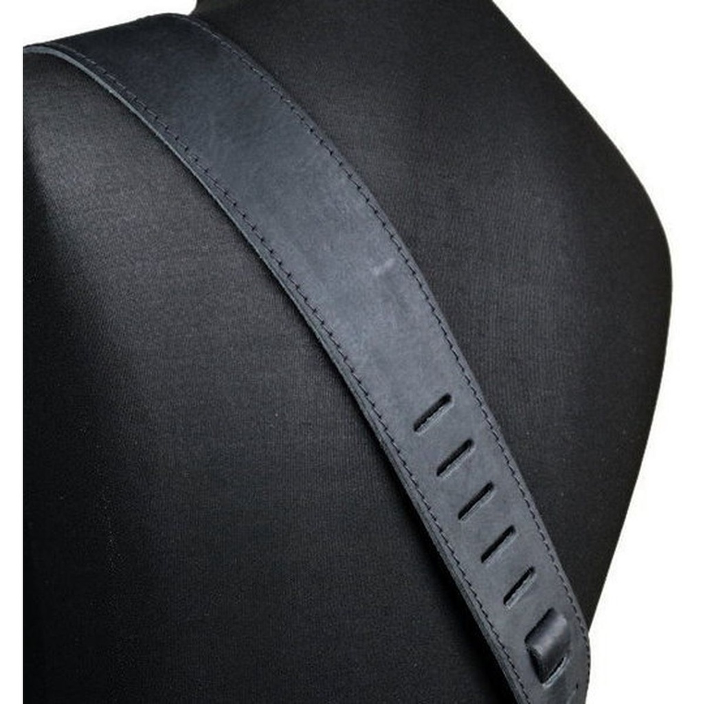 Richter Raw II Contour Guitar Strap Waxy Suede Black