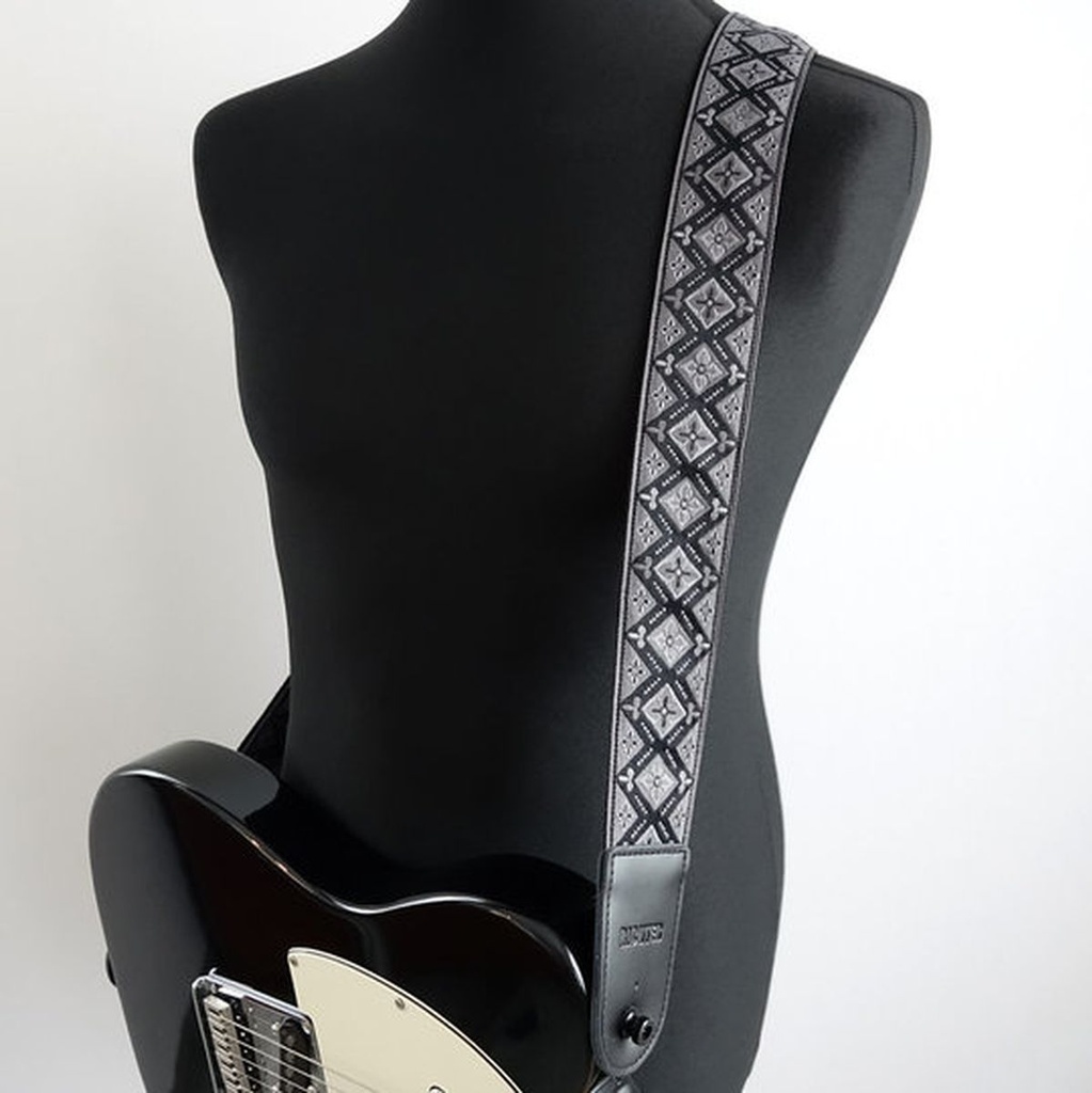 Richter Retro Guitar Strap Black / Grey