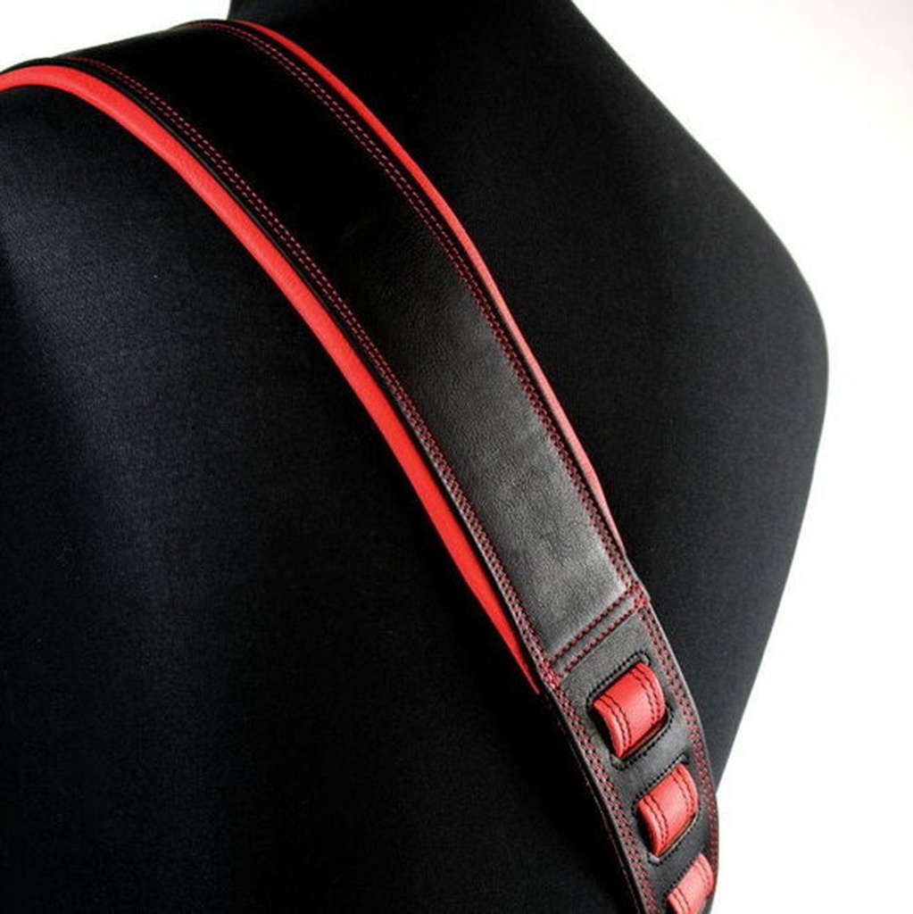 Richter Springbreak I Nappa Guitar Strap Black / Red