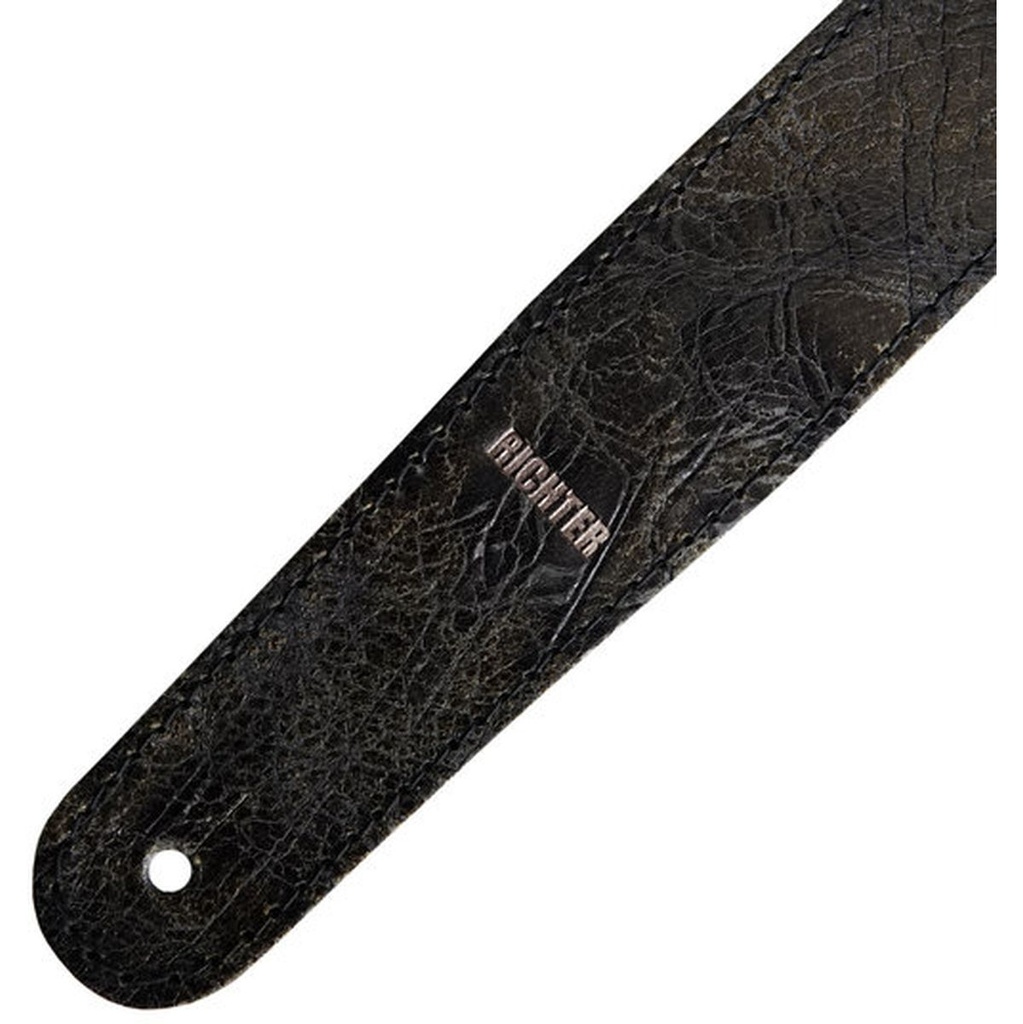 Richter Raw II Contour Guitar Strap Worn Black - 1952