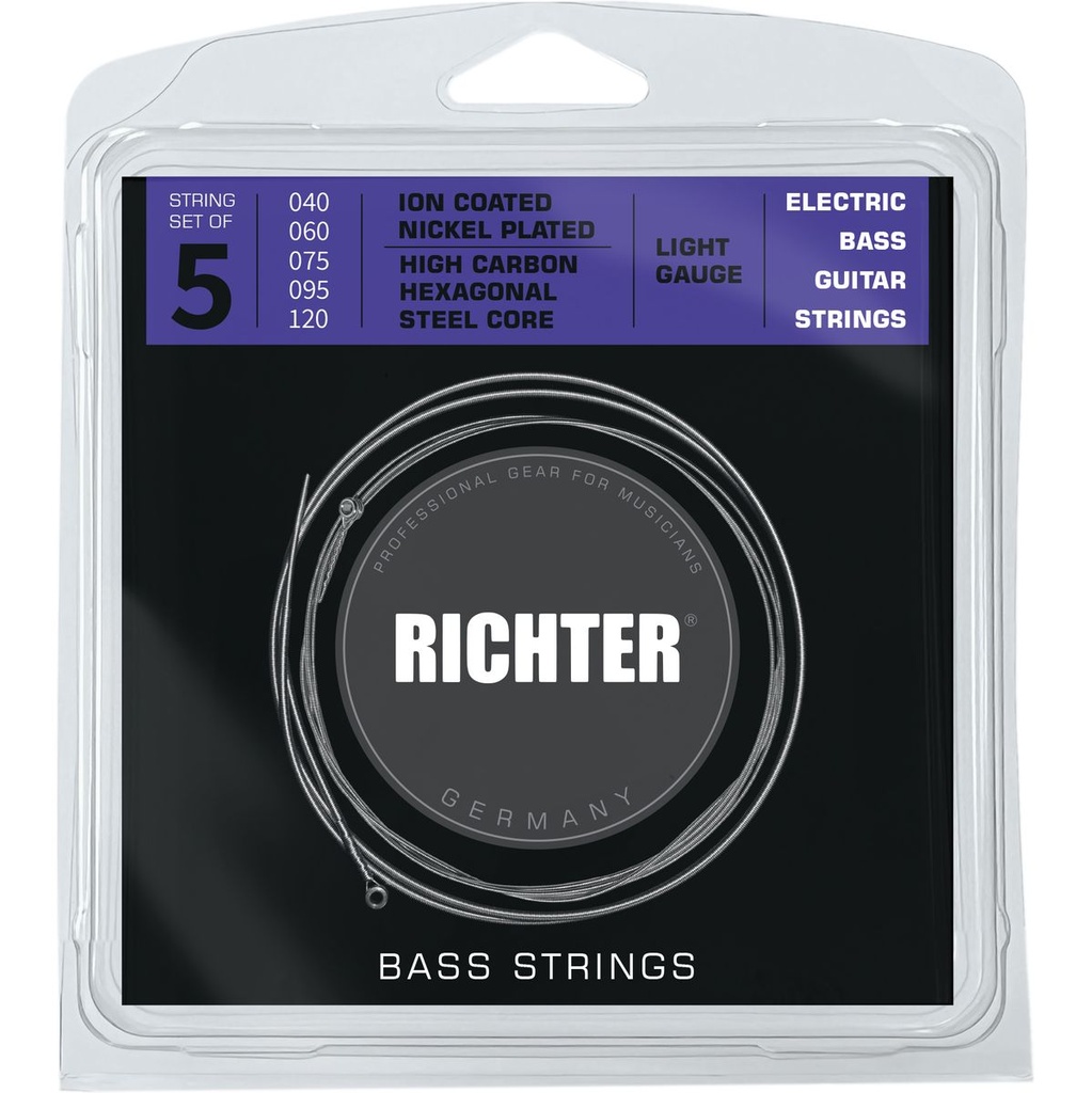 Richter Electric Bass Strings 5 String Light Gauge 040 - 120