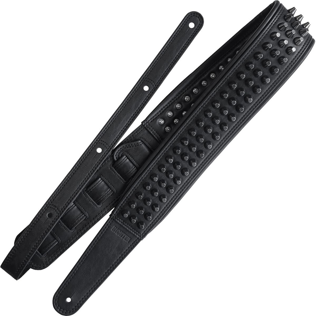 Richter Blackness Guitar Strap Gunblack Pan Head Studs